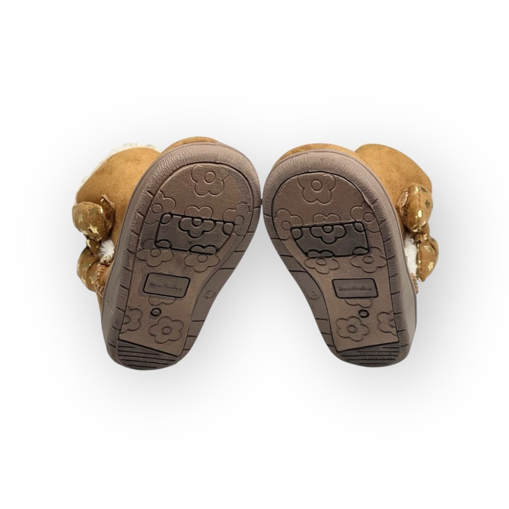 Garanimals ★ Faux Shearling Lined Boots ★ Star Printed Bow ★ Tan ★ Toddler 4 - Picture 13 of 16